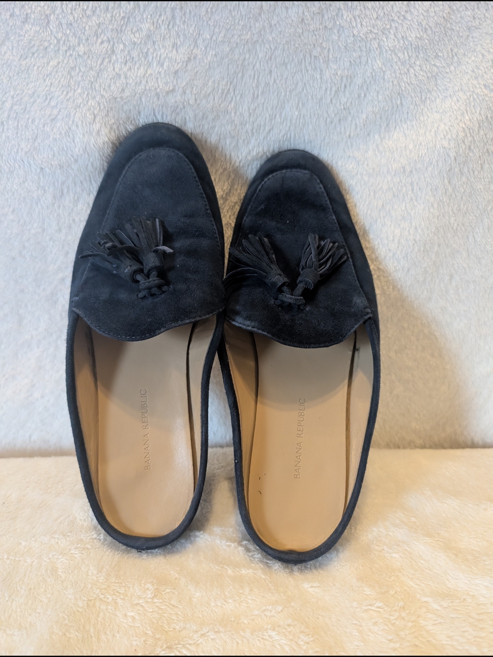 Banana Republic Blue Suede Tassel Loafers